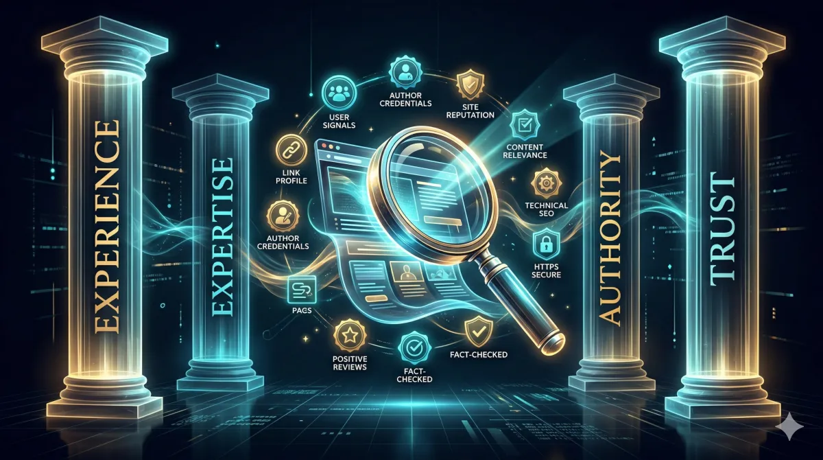 Critères E-E-A-T de Google pour évaluer la crédibilité d'un site web