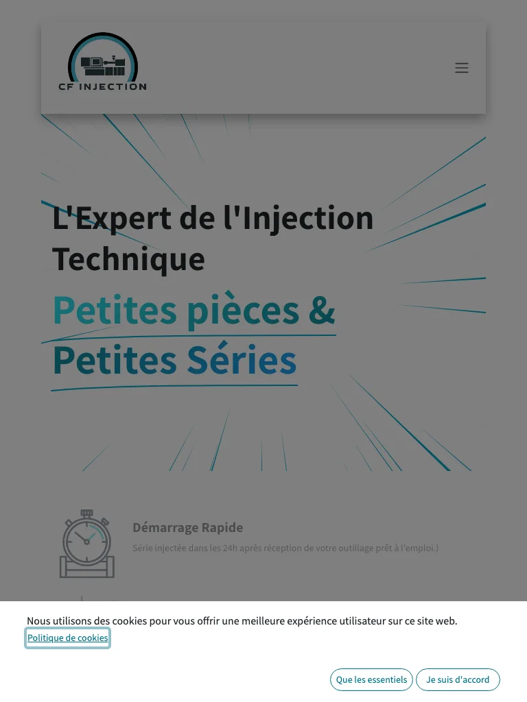 CF Injection — aperçu du projet — tablette