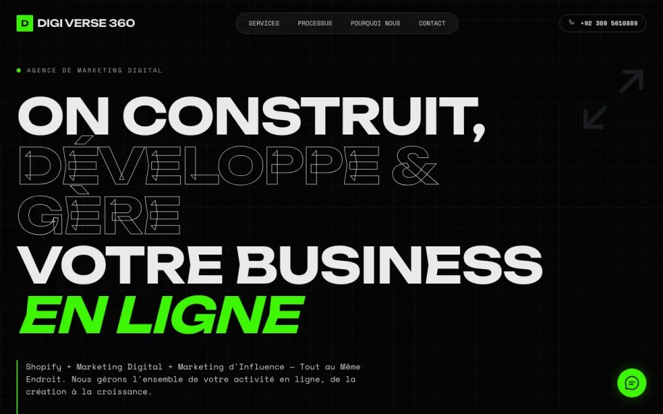 Site Digi Verse 360 réalisé par KBO Gestion — agence digitale marketing, +35% de leads