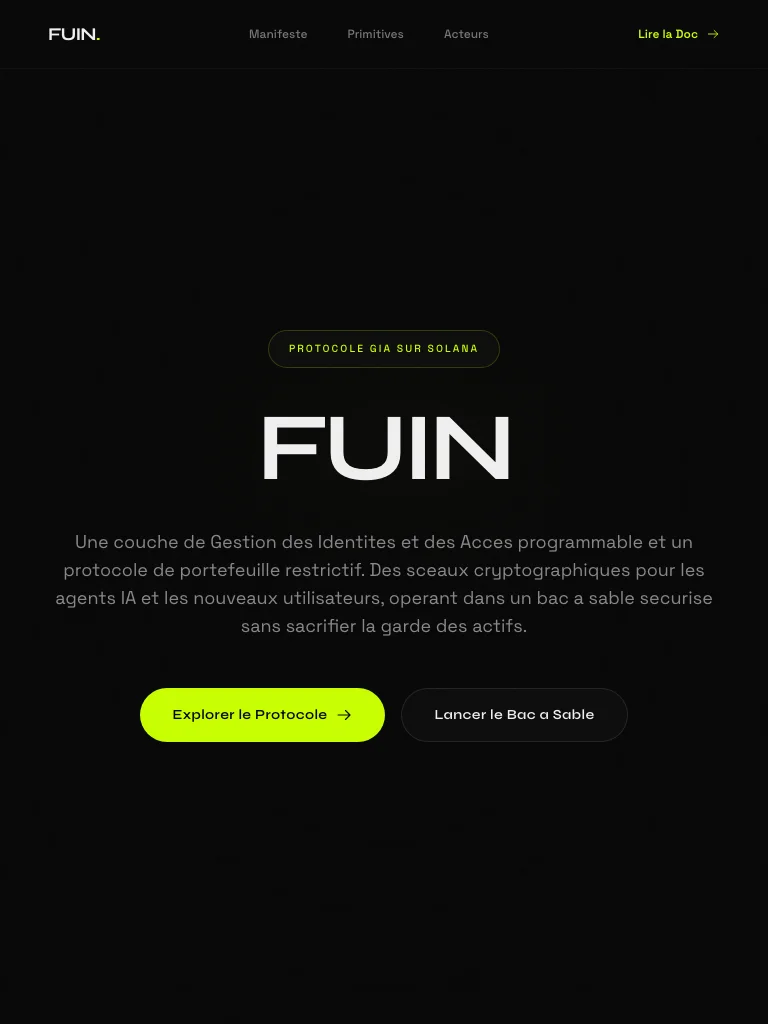 Fuin — aperçu du projet — tablette