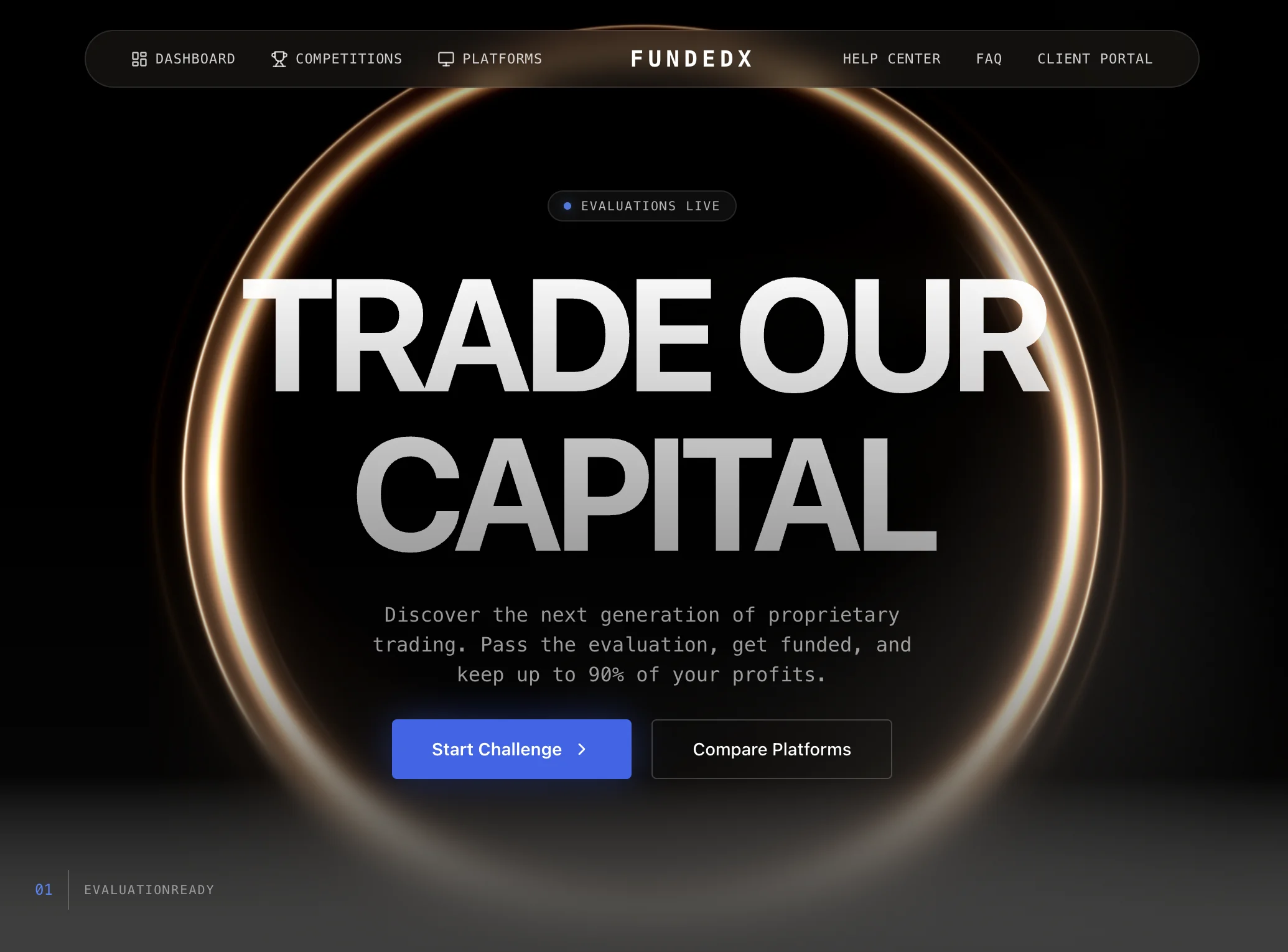 FundedX — aperçu du projet — tablette