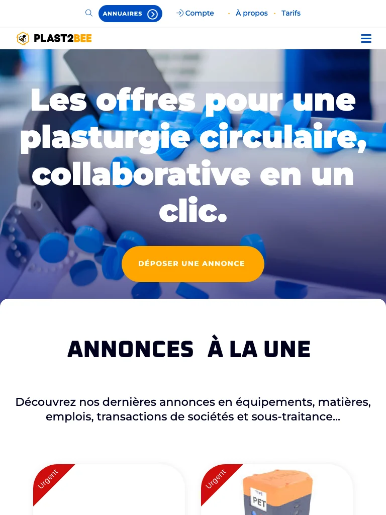 Plast2bee — aperçu du projet — tablette