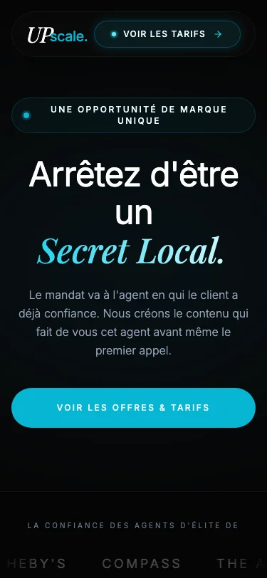 UPscale — aperçu du projet — mobile